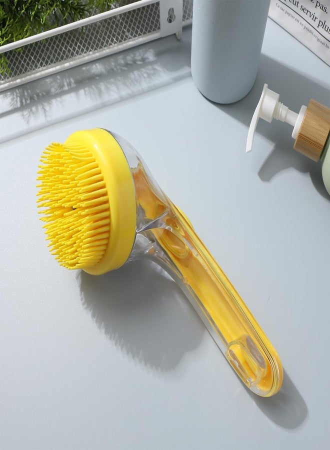 Sosoport Dog Bath Brush with Built-in Soap Dispenser Ergonomic Handle Soft Bristle Pet Grooming Scrubber for Dogs Cats Bath Massage and Hair Removal - Image 2